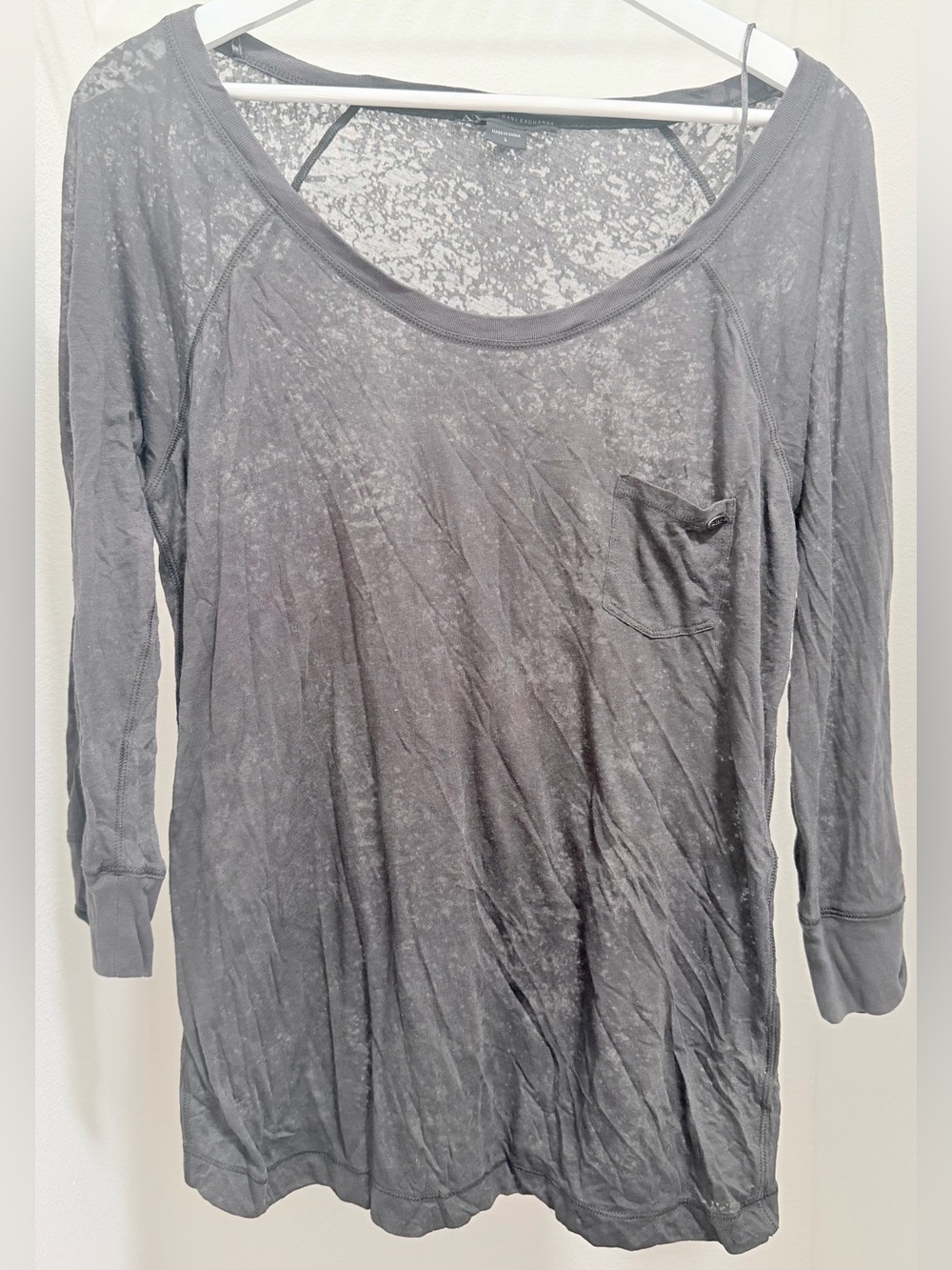 A/X Classic Women's Scoop Neck Long Sleeve Top - Gray
